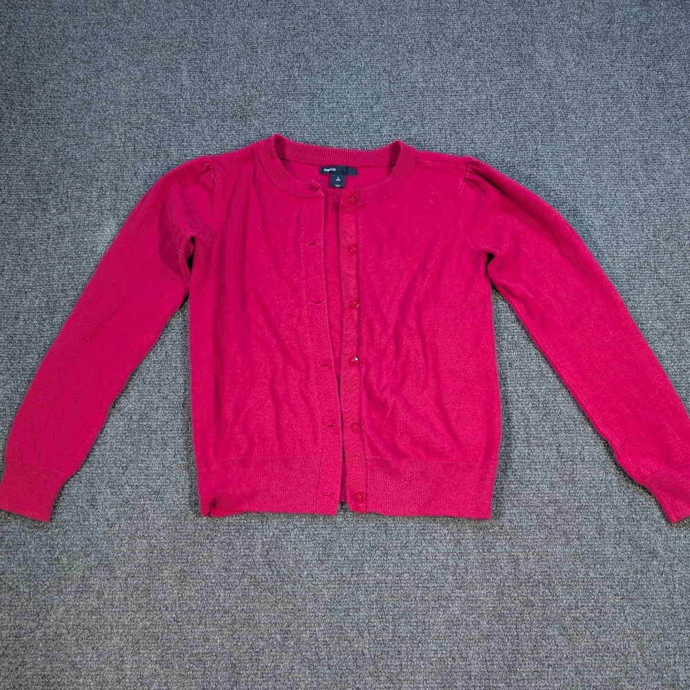 GapKids Cardigan Sweater Girls Size L (10) Pink Button Front Long Sleeve